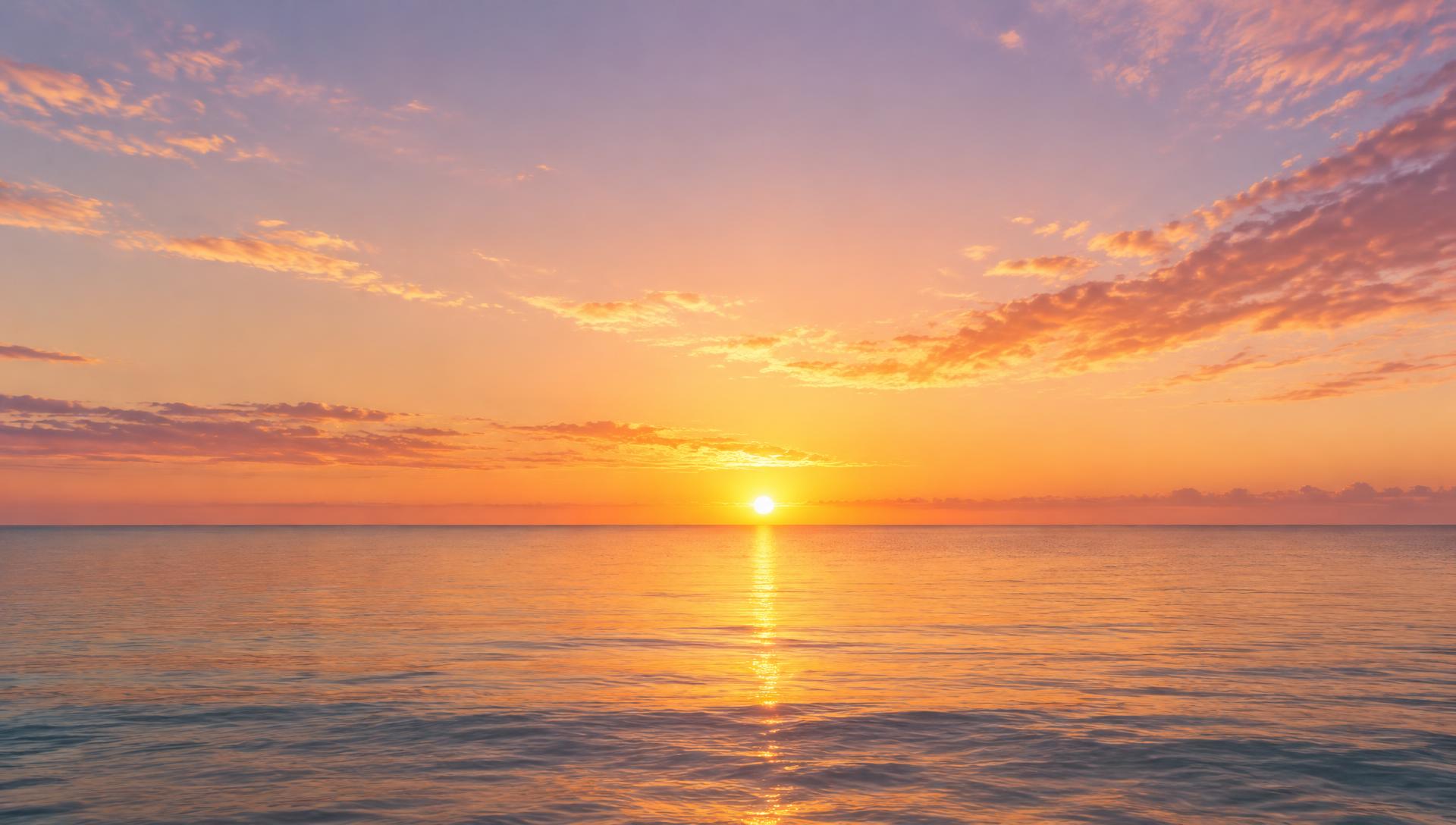 Sunrise over a calm ocean